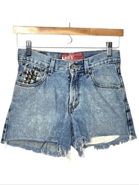 Levi's Studded Distressed Jean Shorts